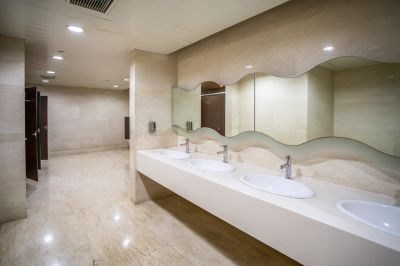 Modern Bathroom with Floating Vanity and LED Lighting